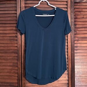Abercrombie & Fitch Deep Teal V-Neck Short Sleeve Tee